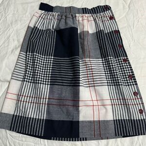 Vintage Americana Red, White, & Navy Plaid Side Button Skirt M